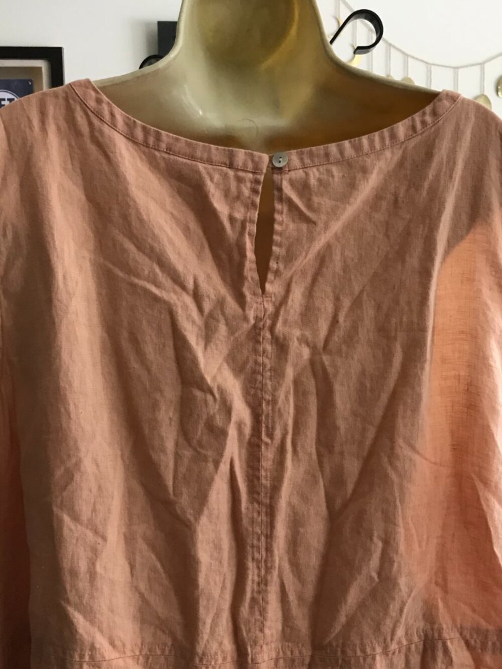 J JILL Love Linen size 3X Pale Orange Sleeveless Dress with Pockets - Picture 4 of 5